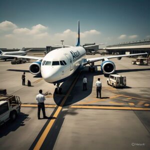 Grounded Akasa Air aircraft due to pilot shortage, highlighting operational challenges.