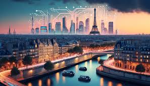 Introductory image showing France’s digital infrastructure initiatives and Atos computing systems