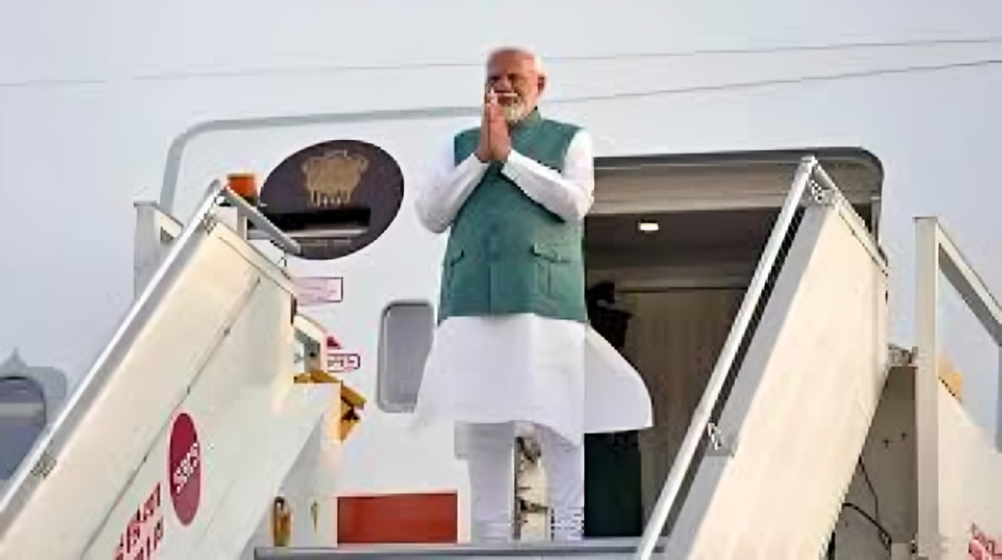 Prime Minister Narendra Modi addressing an international audience