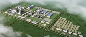Aerial view of a fertiliser production plant in China
