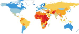 A world map highlighting regions most vulnerable to policy‑driven economic shocks