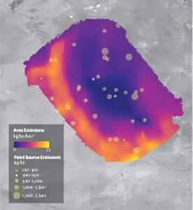 Early MethaneSAT data showing methane hotspots over major oil fields