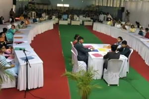 Kendriya Vidyalaya students seated in the Parliament gallery during Monsoon Session