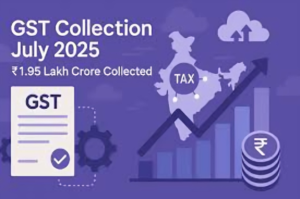 Chart showing India GST collections rising in July 2025