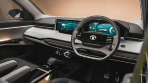 Tata Sierra interior cabin showing ADAS camera module
