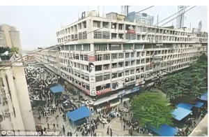 Concept sketch of a greening street and digital kiosk at Nehru Place