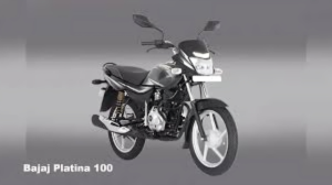 Bajaj Platina 100 parked on a busy city street