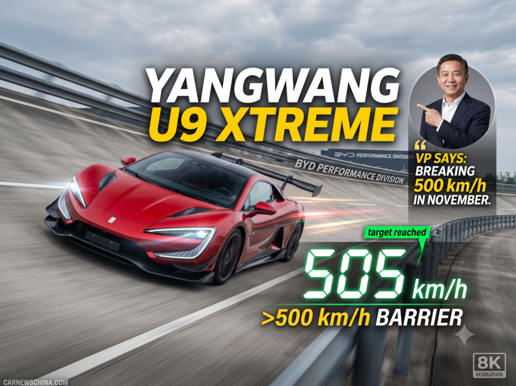 “500 km/h की रफ्तार छूने की तैयारी! BYD की Yangwang U9 Xtreme ने Supercar दुनिया में मचाई हलचल, क्या टूट जाएगा नया वर्ल्ड रिकॉर्ड?”